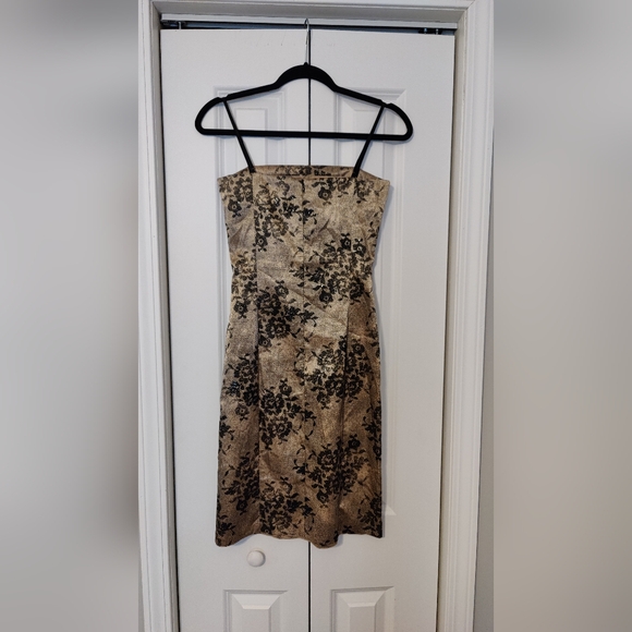 Formal Black and Gold Mini Dress from Paris Size XS - Picture 3 of 4